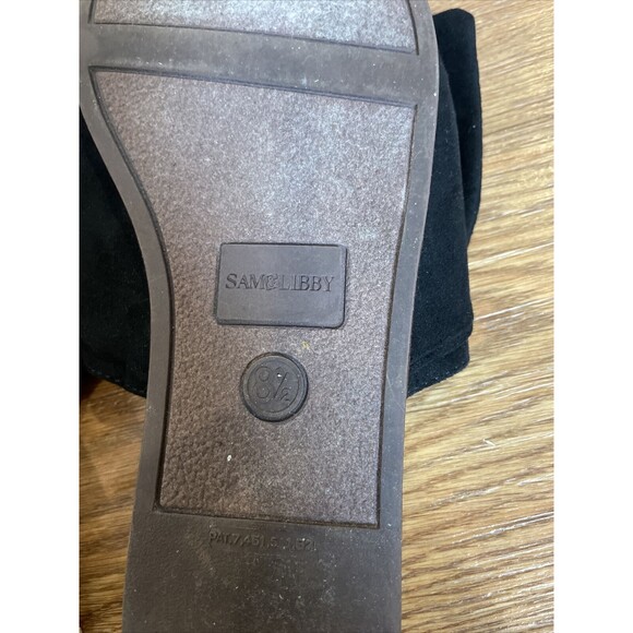 Sam & Libby Black Velvet Bow Cork Slide Sandals - Picture 5 of 7